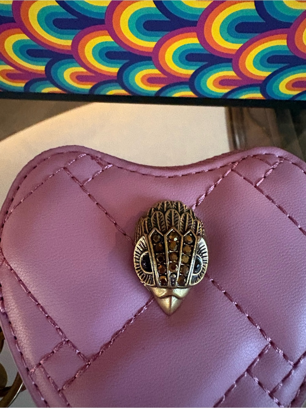 💗💗KURT GEIGER LONDON KENSINGTON QUILTED HEART COIN/KEY CHAIN BAG!💗💗 - Picture 5 of 5
